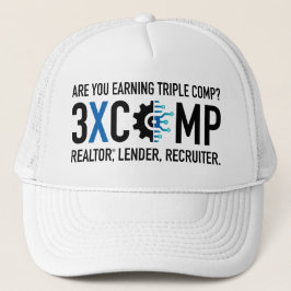 3XCOMP Trucker Hat - Wit Trucker Pet