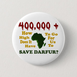 400.000+ DARFUR BEWUSTMAKING 1 RONDE BUTTON 5,7 CM