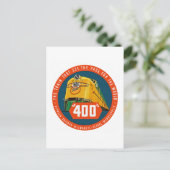 400 ~ "De trein die het pad instelt" Briefkaart (Staand voorkant)