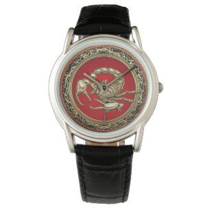 [400] Gangroodgulden Scorpion op rood Horloge