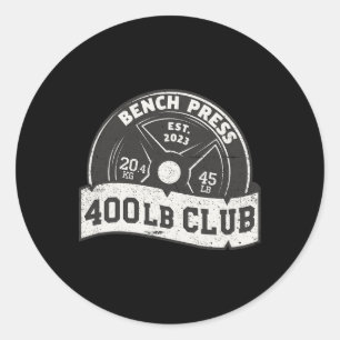 400 Lb Pond Club Bankdrukken Dead Lift Squat Train Ronde Sticker