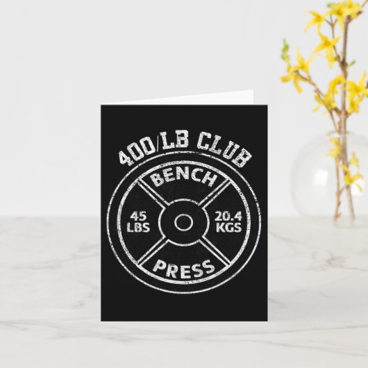 400 Lbs Pound Bench Press Club Gym Weightlifting P Kaart (Gele Bloem)