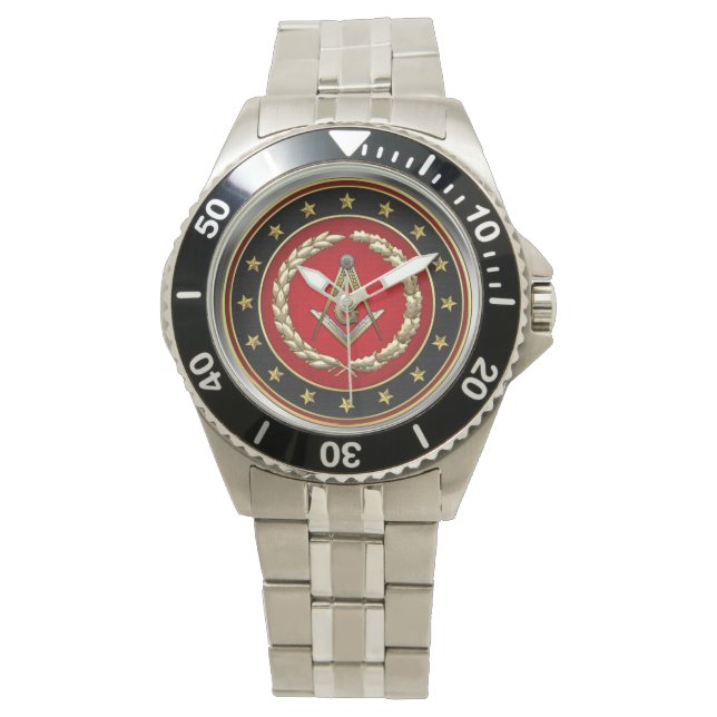 [400] Masonic Square and Compass [3rd Degree] Horloge (Voorkant)