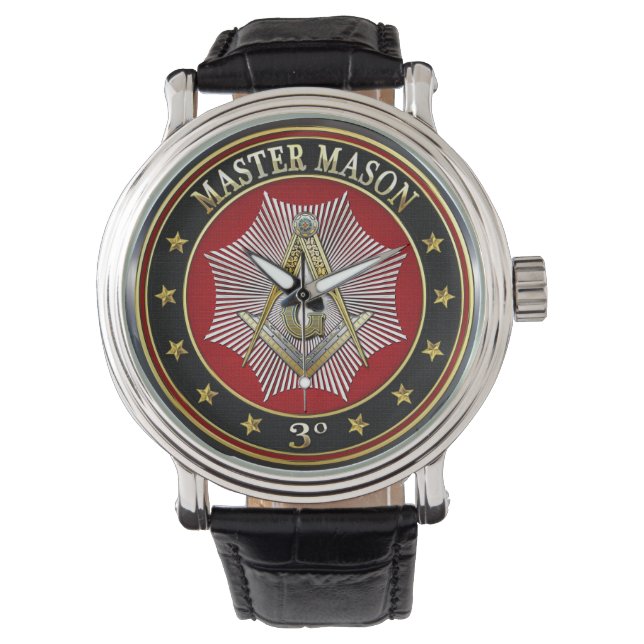 [400] Master Mason - 3rd graads Square & Compass Horloge (Voorkant)