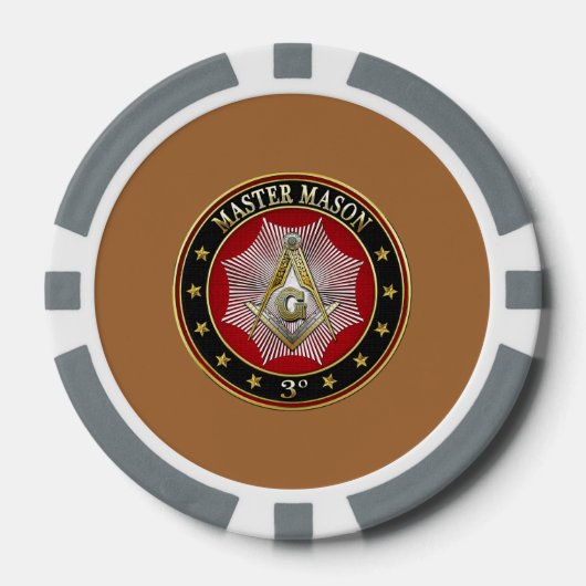 [400] Master Mason - 3rd graads Square & Compass Poker Chips (Voorkant)