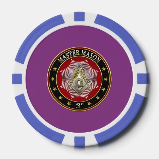 [400] Master Mason - 3rd graads Square & Compass Poker Chips (Voorkant)