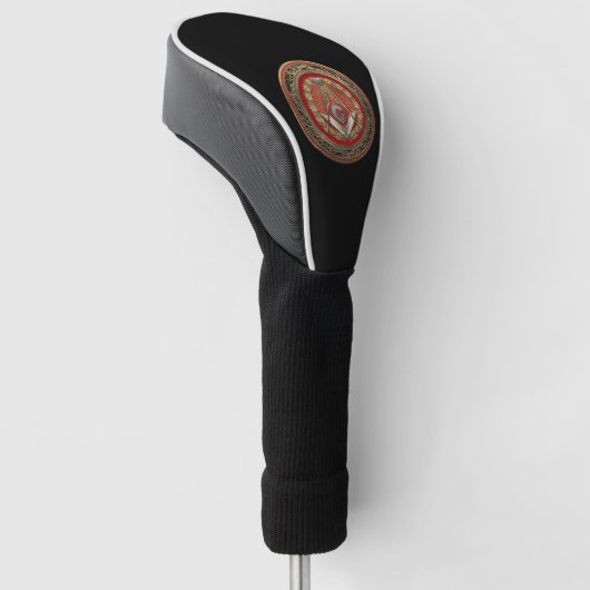 [400] Master Mason - Gold Square & Compass Golfheadcover (Schuin)