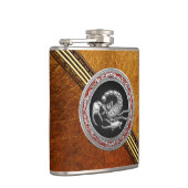 [400] Sacred Silver Scorpion op zwart Heupfles (Rechts)