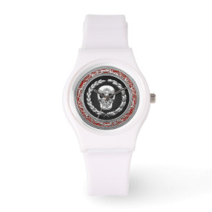 [400] Silver Skull Horloge