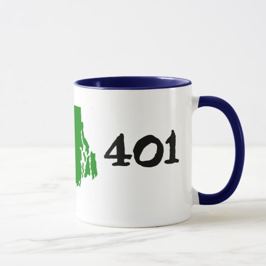 401, netnummer van Rhode Island! Mok (Rechts)