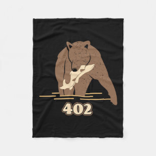 402 Vissen Beer Fat Brown Grizzly Lover Beartober Fleece Deken