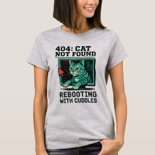 404 Fout Kat Niet Gevonden Herstarten Knuffels Tec T-shirt