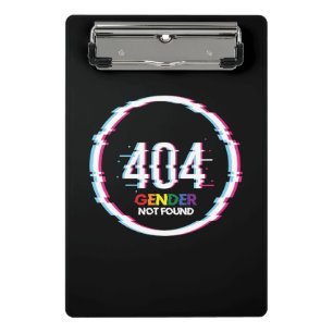 404 Geslacht Niet gevonden Funny LGBTQ Pride Mini Klembord