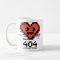 404 Love Not Found – Glitched Pixel Heart