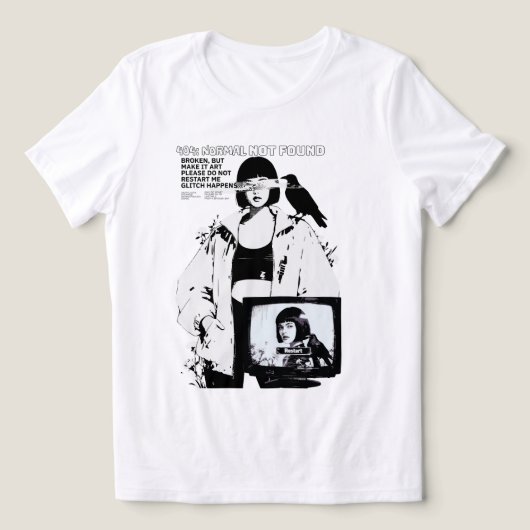 404: Normal Not Found – Glitched Soul Tri-Blend Shirt (Design voorkant)
