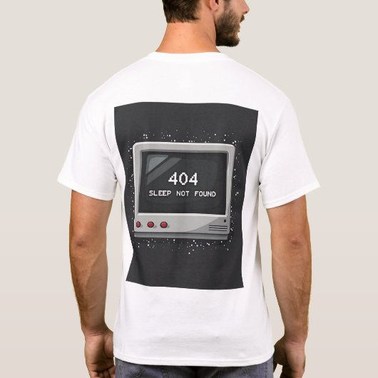 404: Sleep Not Found – Retro Gamer Glitch Tee T-shirt (Achterkant)