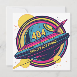 404 Zwaartekracht niet gevonden - Retro Space Pop Kaart