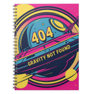404 Zwaartekracht niet gevonden - Retro Space Pop Notitieboek
