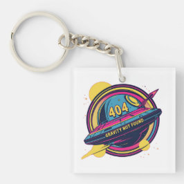 404 Zwaartekracht niet gevonden - Retro Space Pop  Sleutelhanger