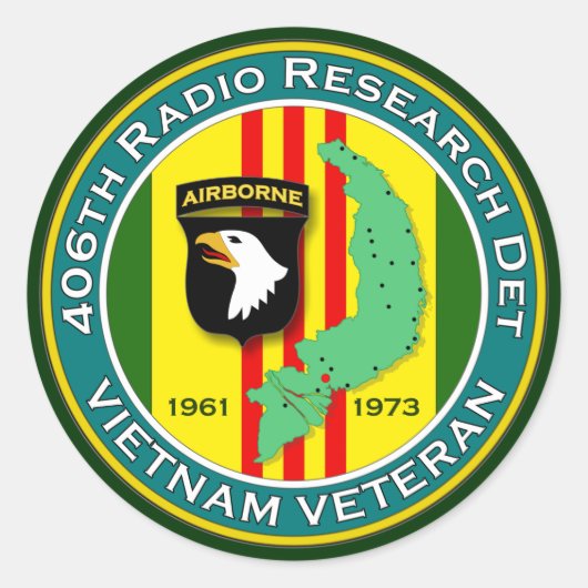 406ste RRD - ASA Vietnam Ronde Sticker (Voorkant)