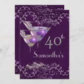 40 40e elegant  paars kaart (Voorkant / Achterkant)