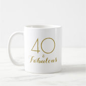 40 and Fabulous 40th Birthday Gift Mok Gold (Links)