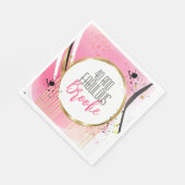 40 and Fabulous Birthday Pink Gold Sparkle Zwart Servet (Hoek)