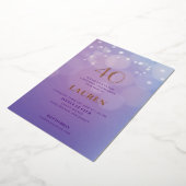 40 Anniversaire Lilac Foil Invitation (Rotation)