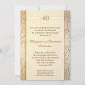 40 anniversaire mariage Invitations florales vinta (Dos)