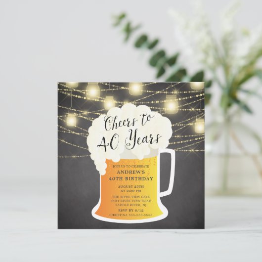 40 ans 40e anniversaire Invitation (Debout devant)