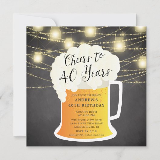 40 ans 40e anniversaire Invitation (Devant)