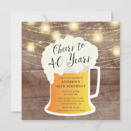 40 ans 40e anniversaire Invitation (Devant)