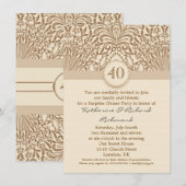 40 ans d'anniversaire de mariage invitations vinta (Devant / Derrière)