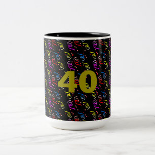 40 ans et Confetti Mug à deux tons