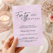 40 ans et fabuleuse Invitation 40 ans Lavande