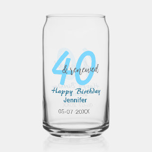 40 ans & nom de date renouvelé bleu gras nombre
