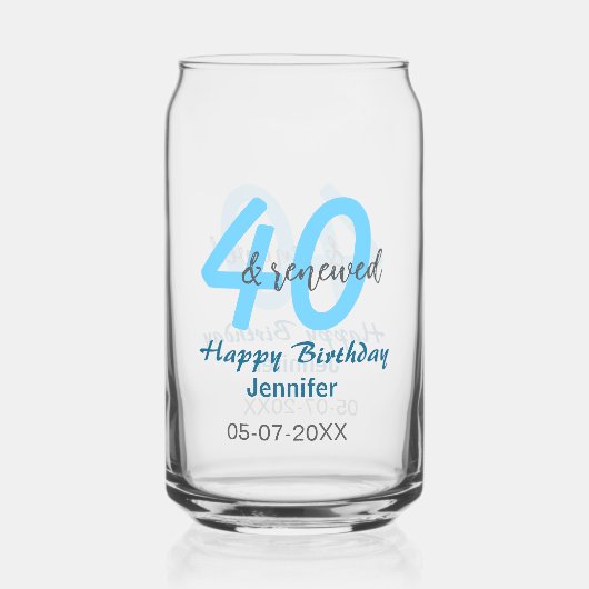 40 ans & nom de date renouvelé bleu gras nombre (Recto)