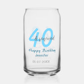 40 ans & nom de date renouvelé bleu gras nombre (Verso)