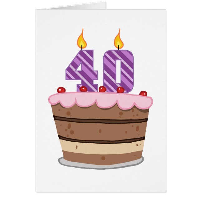 40 ans sur le gâteau d'anniversaire (Devant)