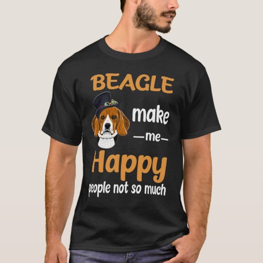 40 Beagle Maak me blij T-shirt (Voorkant)