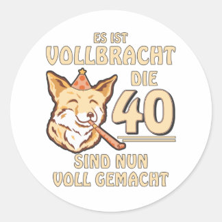 40 BIRTHDAG RONDE STICKER