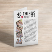 40 Choses Que Nous Aimons De Vous | Carte d'annive