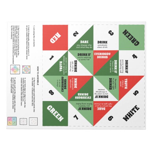 40 Cootie Catcher Spelletjes - Kerstdagen Notitieblok (Voorkant)