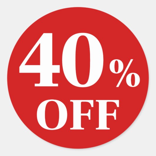 40 % de réduction Autocollant rond classique à fon (Devant)