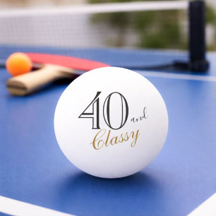 40 en Classy Elegant Script 40th Birthday Pingpongballen