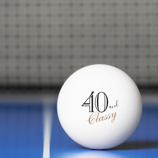 40 en Classy Elegant Script 40th Verjaardag Pingpongballen (Net)