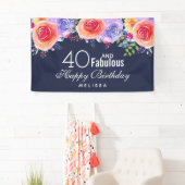 40 en een verbazingwekkende tekst - Waterverf Flor Spandoek (Insitu)