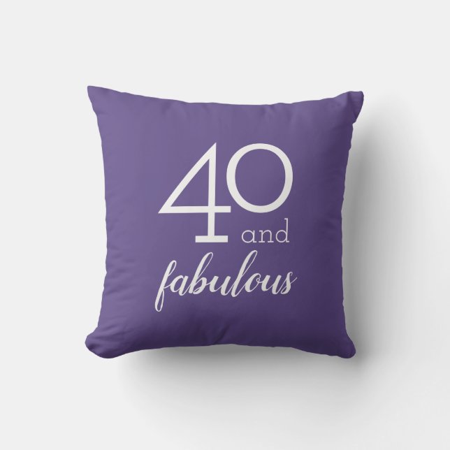 40 en Fabulous, 40e Verjaardags Violet Sierkussen (Voorkant)
