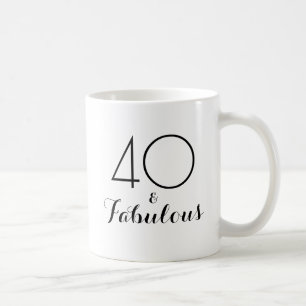 40 en Fabulous 40th Birthday Gift Mok Zwart