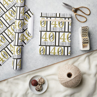 40- en Fabulous 40th Birthday Party Cadeaupapier